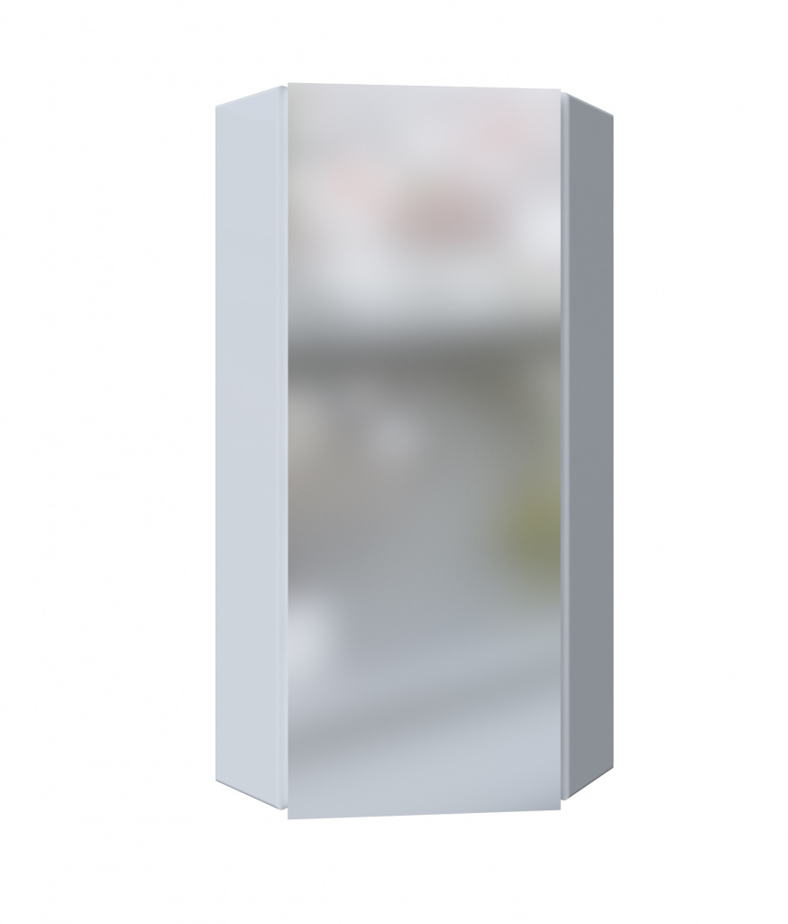 Зеркало-шкаф угловой Penta 43П 1д. белый глянец